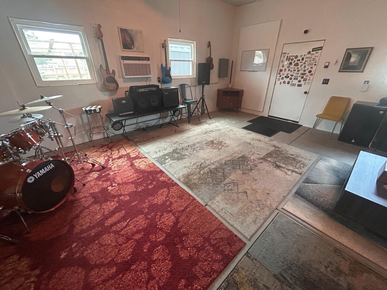 Backlined drums, amps, keyboards, mics, cables, etc